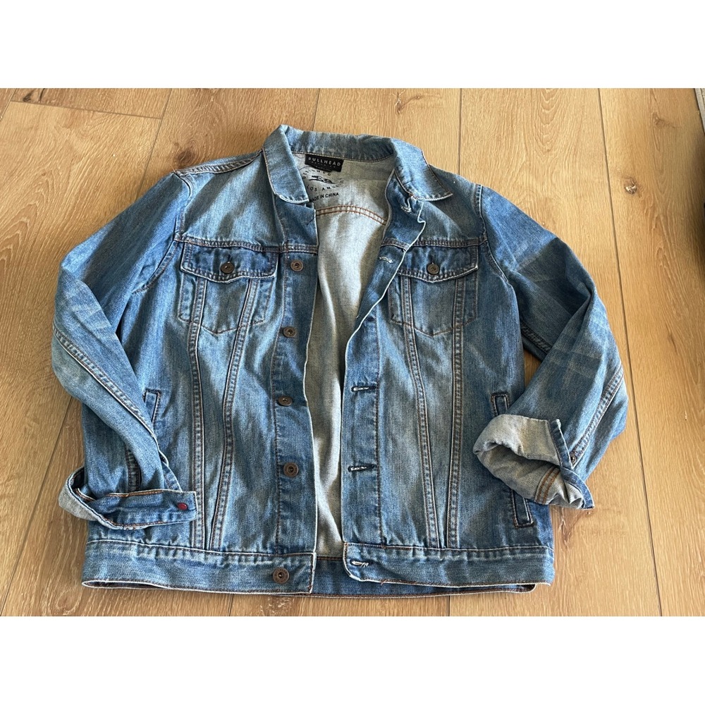 Bullhead Denim Co Mens Medium Wash Jean Trucker Jacket Size M Blue PacSun